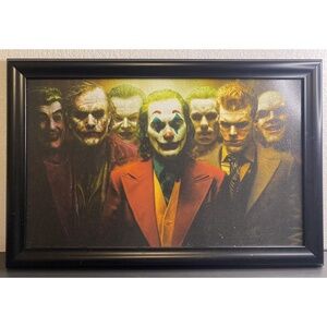 Joker Wall Art Framed Poster 26.5x17.5 in  DC Comics Villain Decor Print